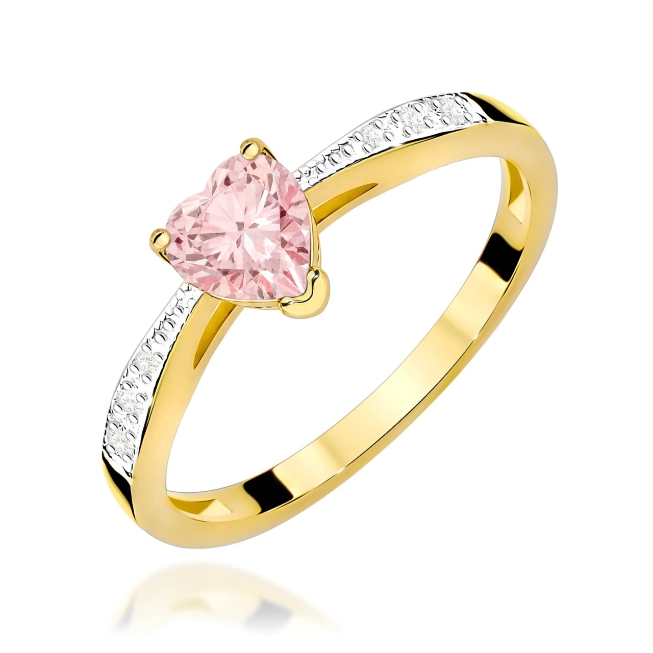 Inel Aur 9K cu Diamante Roz de Laborator 0.53 ct (Varianta: Galben)