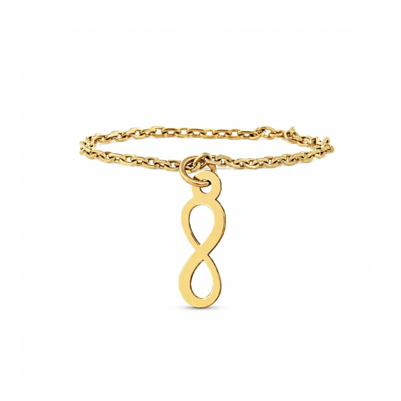 Inel Chain din AUR 14K cu charm infinit
