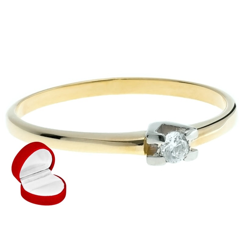 Inel de Aur 8K cu un ochi din zirconiu cubic de 1.76 (Măsură inel: 09)