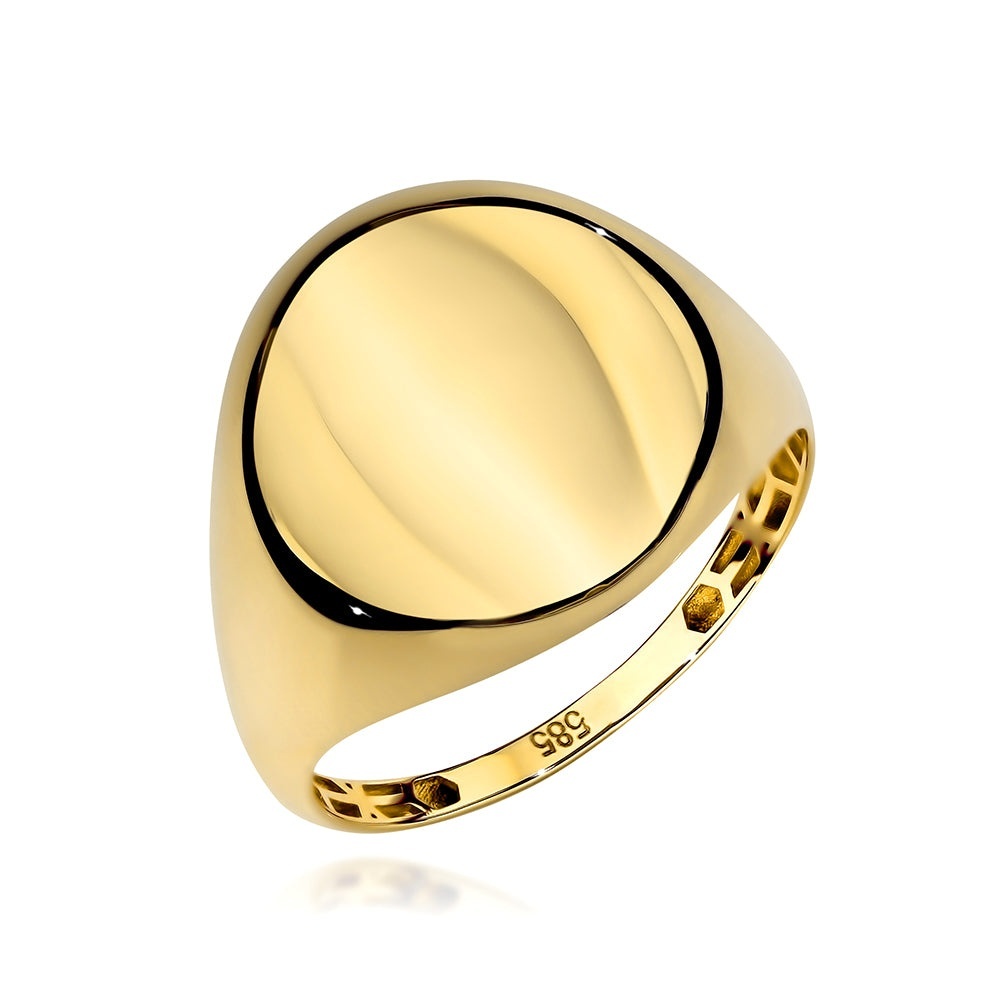 Inel din Aur 14K Cu Design Oval Fin (Greutate: 1.75, Măsură: 12)