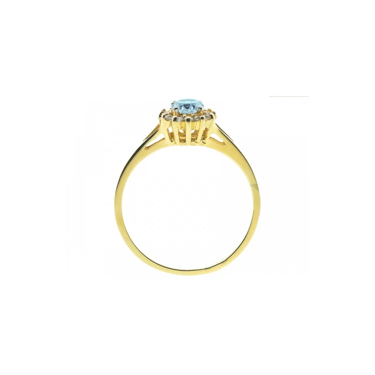 Inel elegant cu flori din aur, albastru pr. 333 2.1455a (Măsură inel: 12)
