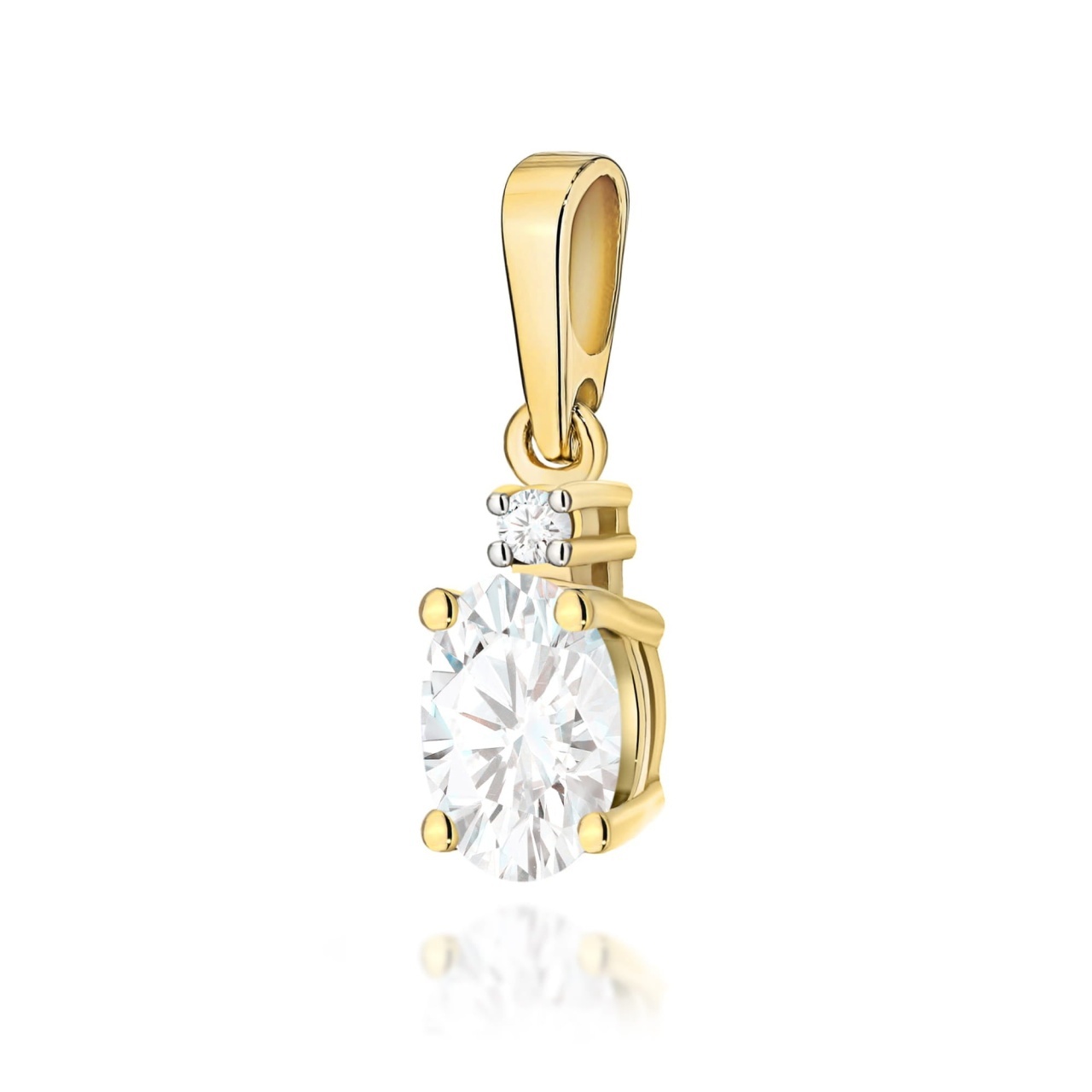 Pandantiv Aur 14K cu Diamante de Laborator 0.41 ct (Varianta: Galben)