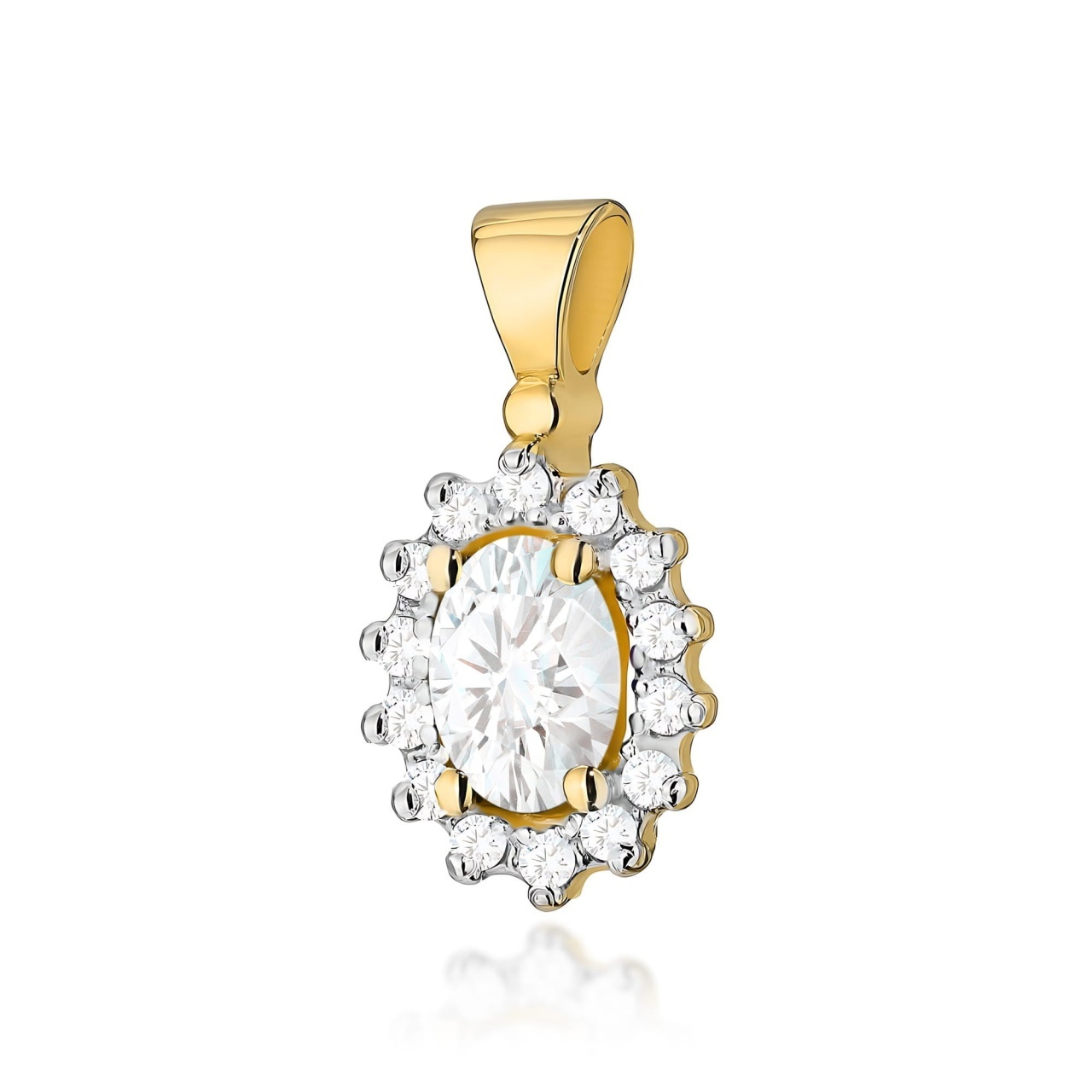 Pandantiv Aur 14K cu Diamante de Laborator 0.52 ct (Varianta: Galben)