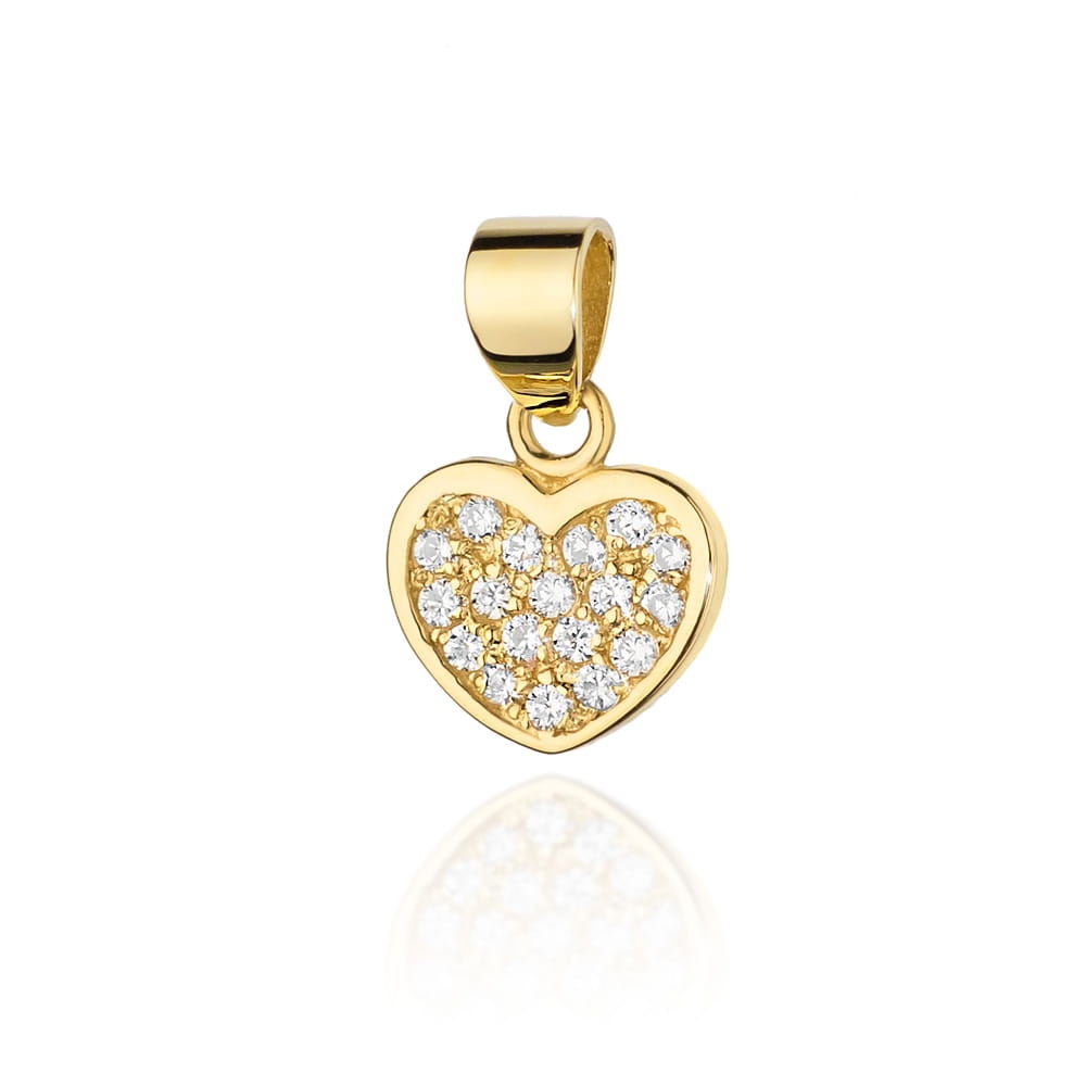 Pandantiv Aur 14K cu Diamante Naturale 0.15 ct (Varianta: Roz)