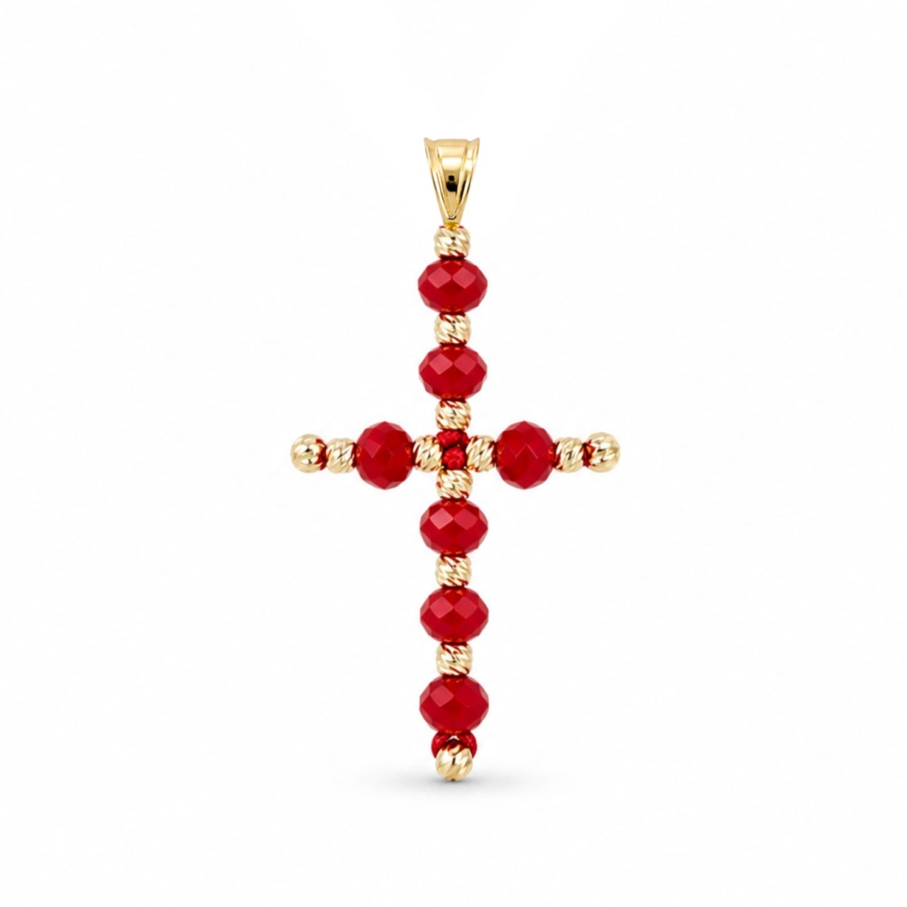 Pandantiv Cruce Ruby Red din AUR 14K