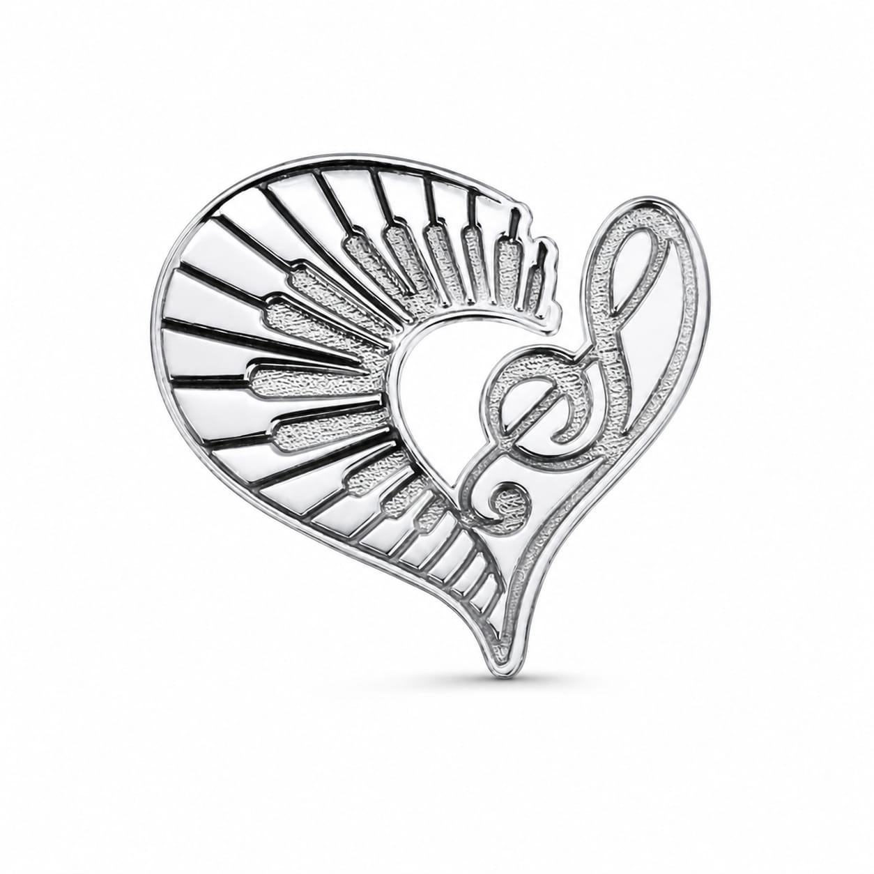 Pin personalizat din Argint 925 - Piano Heart