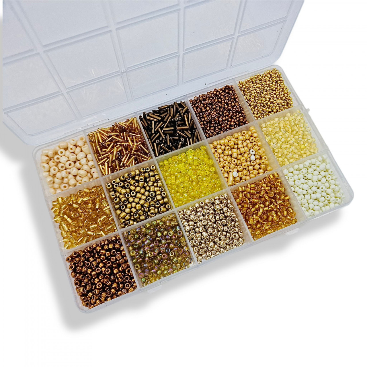 Set cutie golden mix cristale pentru margelit 15.5x9.5x1.8cm image1