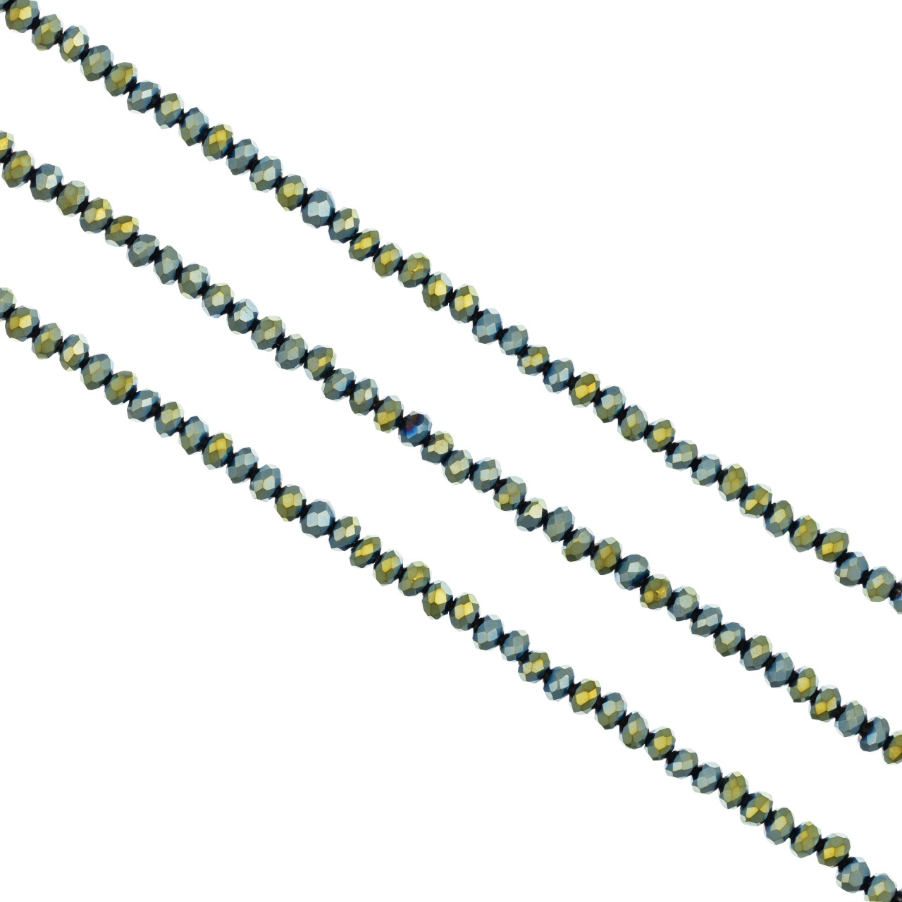 Șirag cristale rondele 3 mm, culoare Verde Metalizat - Aprox 130 buc