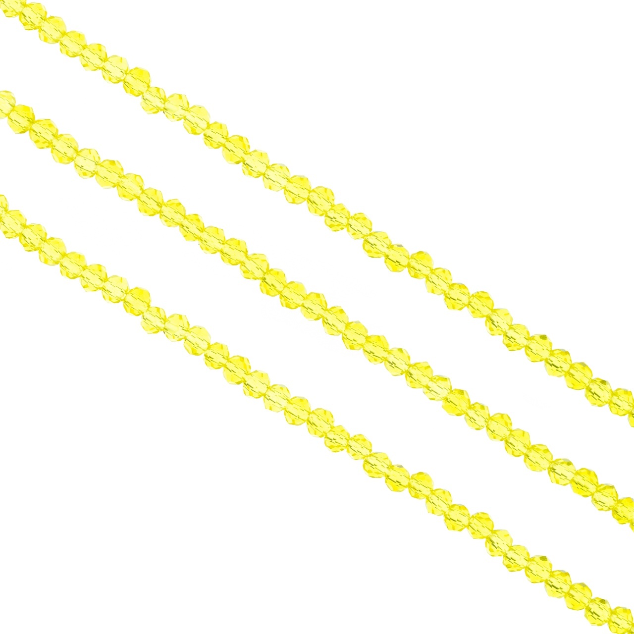 Șirag cristale rondele 3mm - Galben Transparent