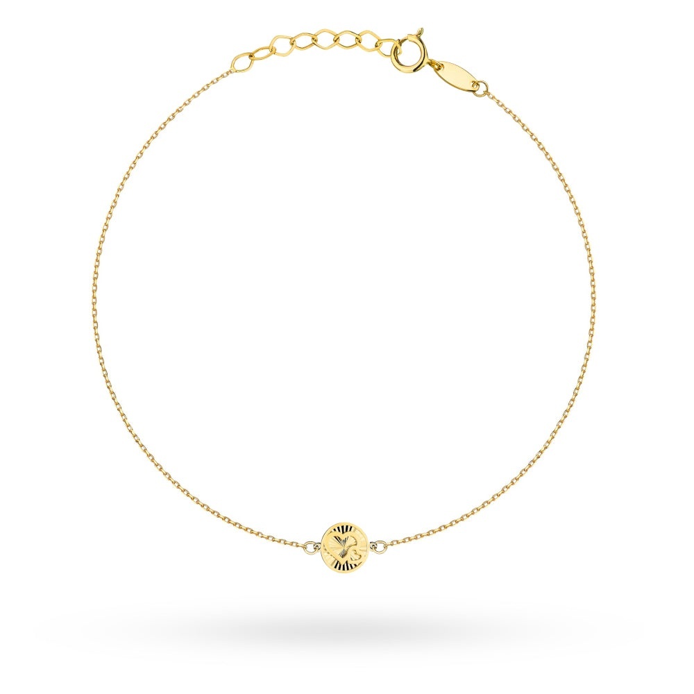 Brățară Aur 14K cu Inimi Împletite în Cerc Diamantat (Greutate: 0.78)