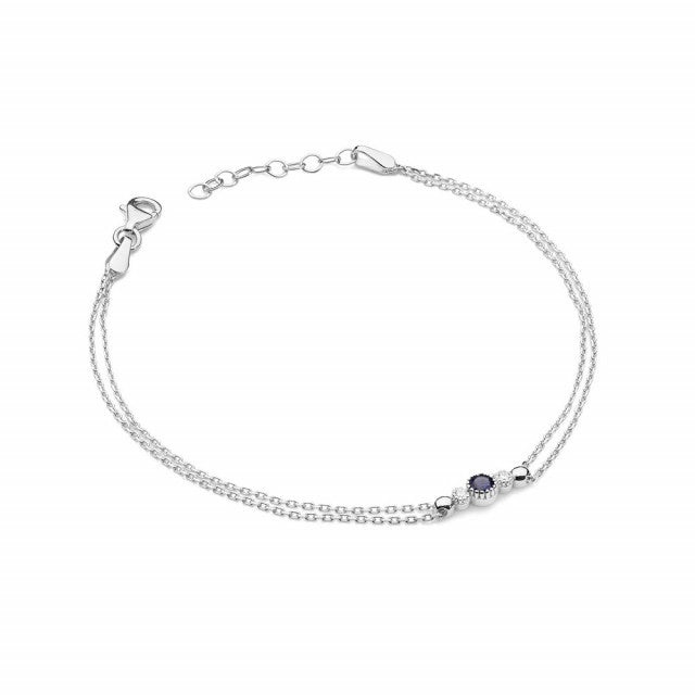 Bratara Aur 14K cu Safir 0.15 ct si Diamante Naturale 0.03 ct (Varianta: Roz)