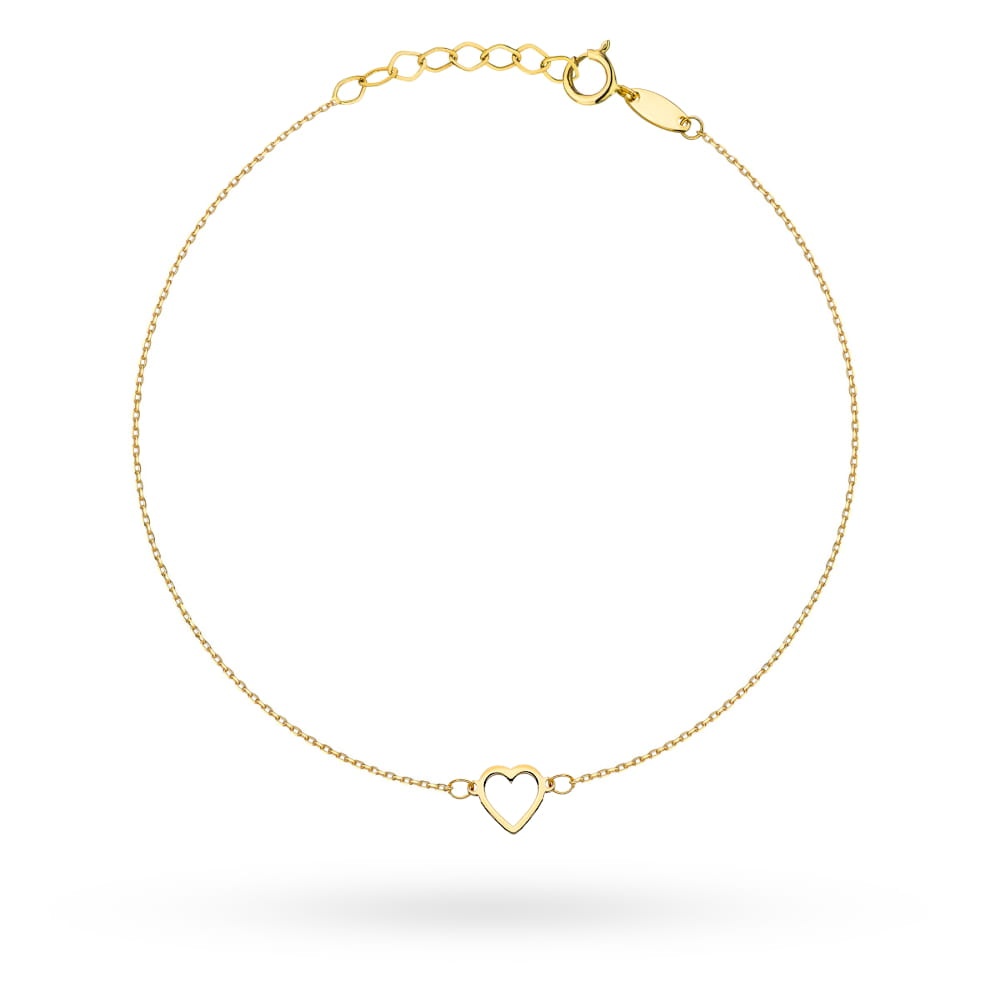 Brățară Delicată De Aur 14K Cu Inimă Contur (Greutate: 0.70)
