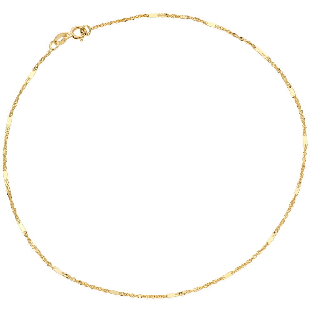 Brățară din Aur, Model Singapore, cu Plăcuță (Greutate: 0.46, Măsură: 18 cm)