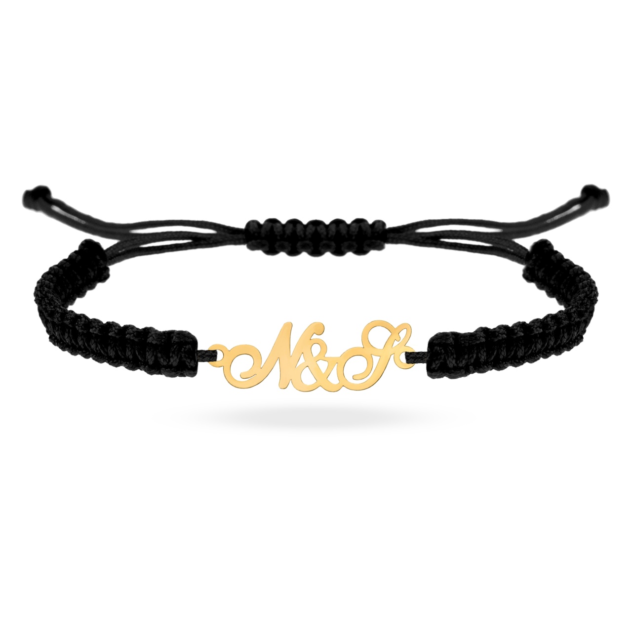 Bratara You & Me cu snur si initiale la alegere din AUR 14K