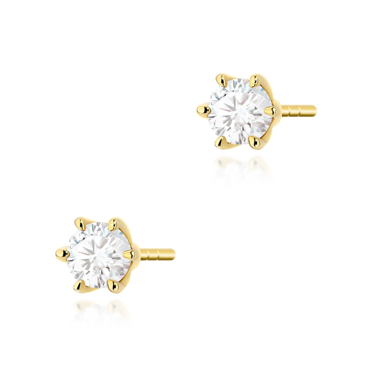 Cercei Aur 14K cu Diamant de Laborator 0.30 ct (Varianta: Galben)
