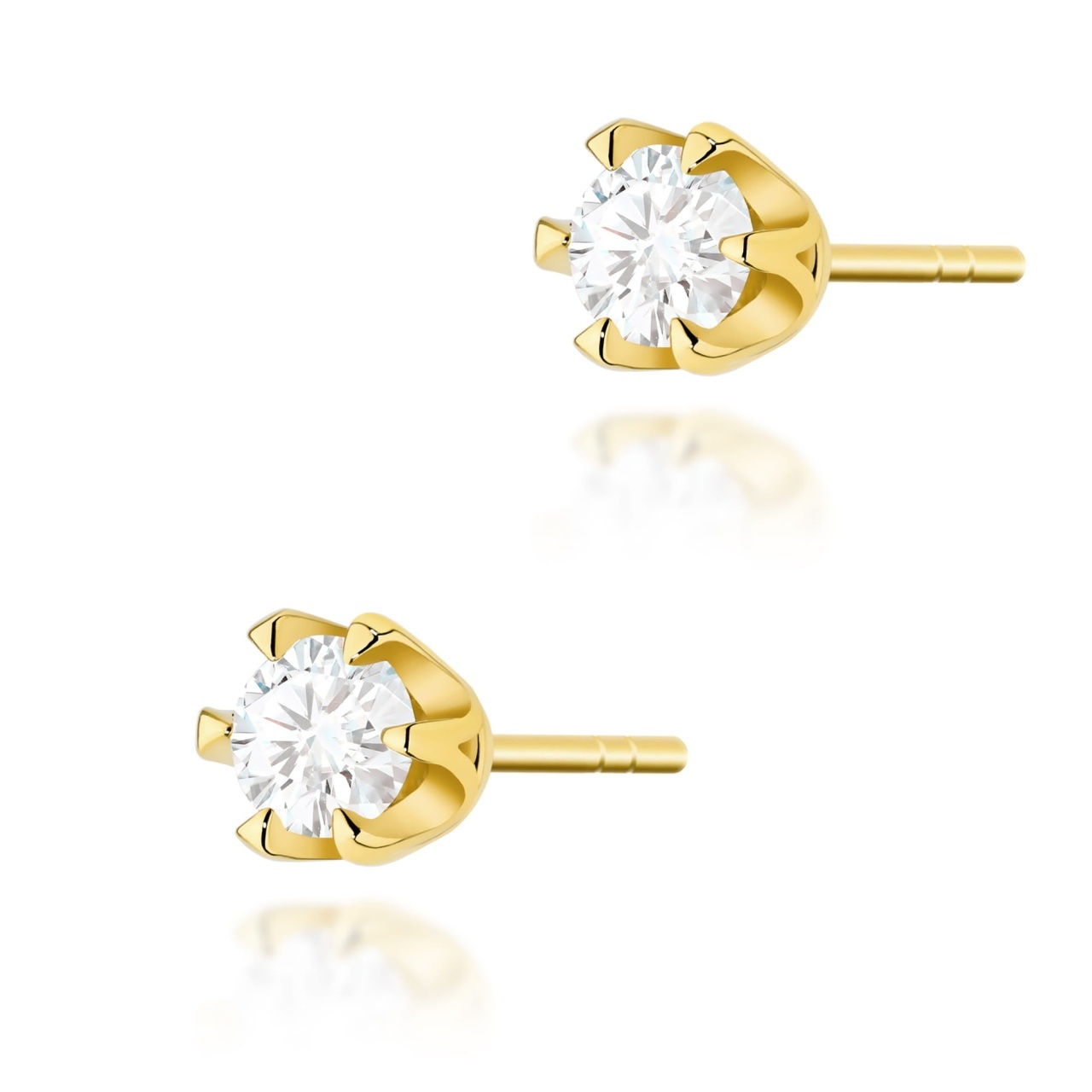 Cercei Aur 14K cu Diamant Natural 0.30 ct (Varianta: Galben)
