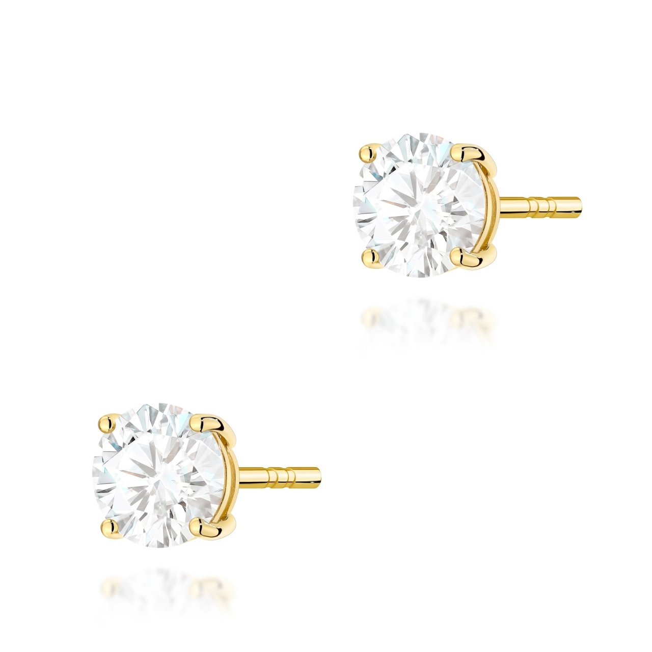 Cercei Aur 14K cu Diamant Natural 1.00 ct (Varianta: Galben)