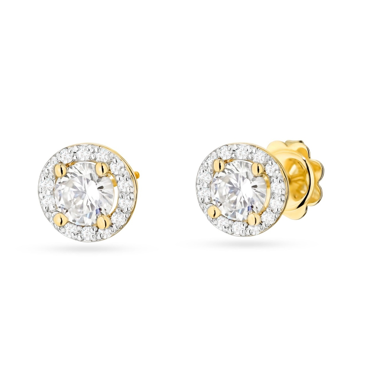Cercei Aur 14K cu Diamante de Laborator 0.74 ct (Varianta: Galben)