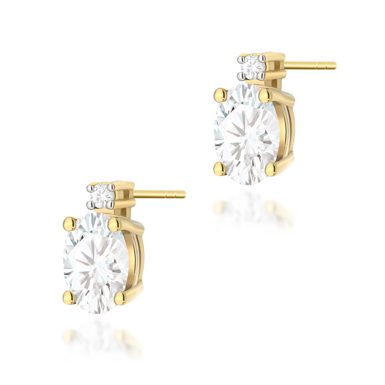 Cercei Aur 14K cu Diamante de Laborator 0.83 ct (Varianta: Galben)