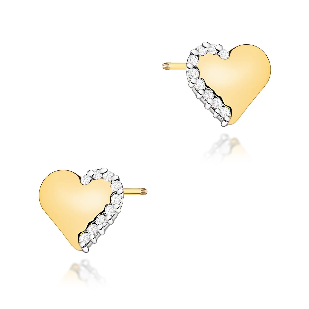Cercei Aur 14K cu Diamante Naturale 0.10 ct Filet cu Protectie (Varianta: Galben)
