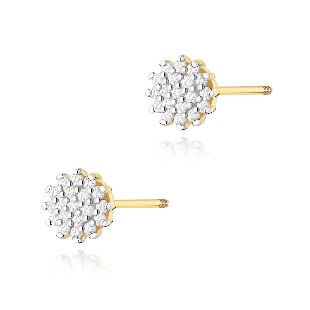 Cercei Aur 14K cu Diamante Naturale 0.19 ct Filet cu Protectie (Varianta: Galben)