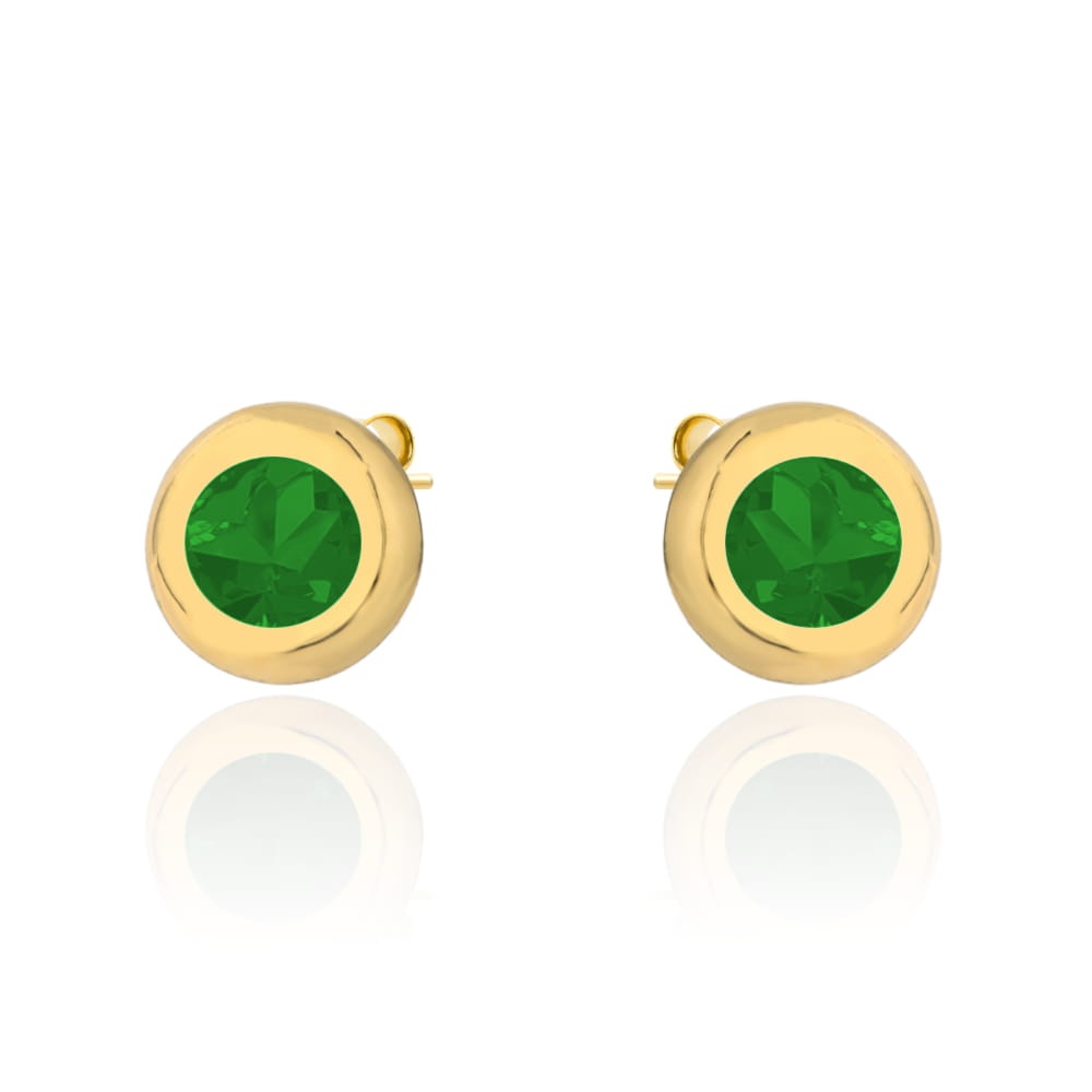 Cercei Aur 14k cu Zirconii Verzi (Greutate: 1.09)