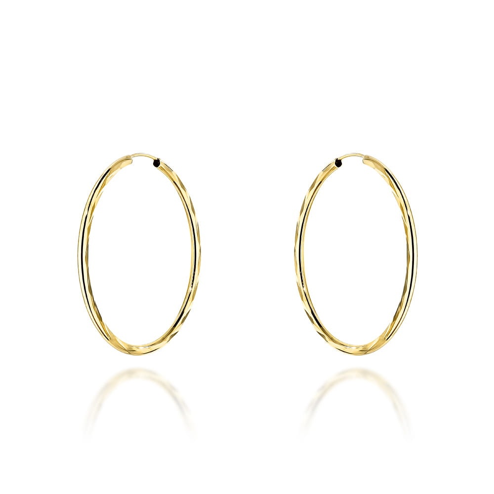 Cercei cerc cu diamante super usoare, 3 cm (Greutate: 1.42)