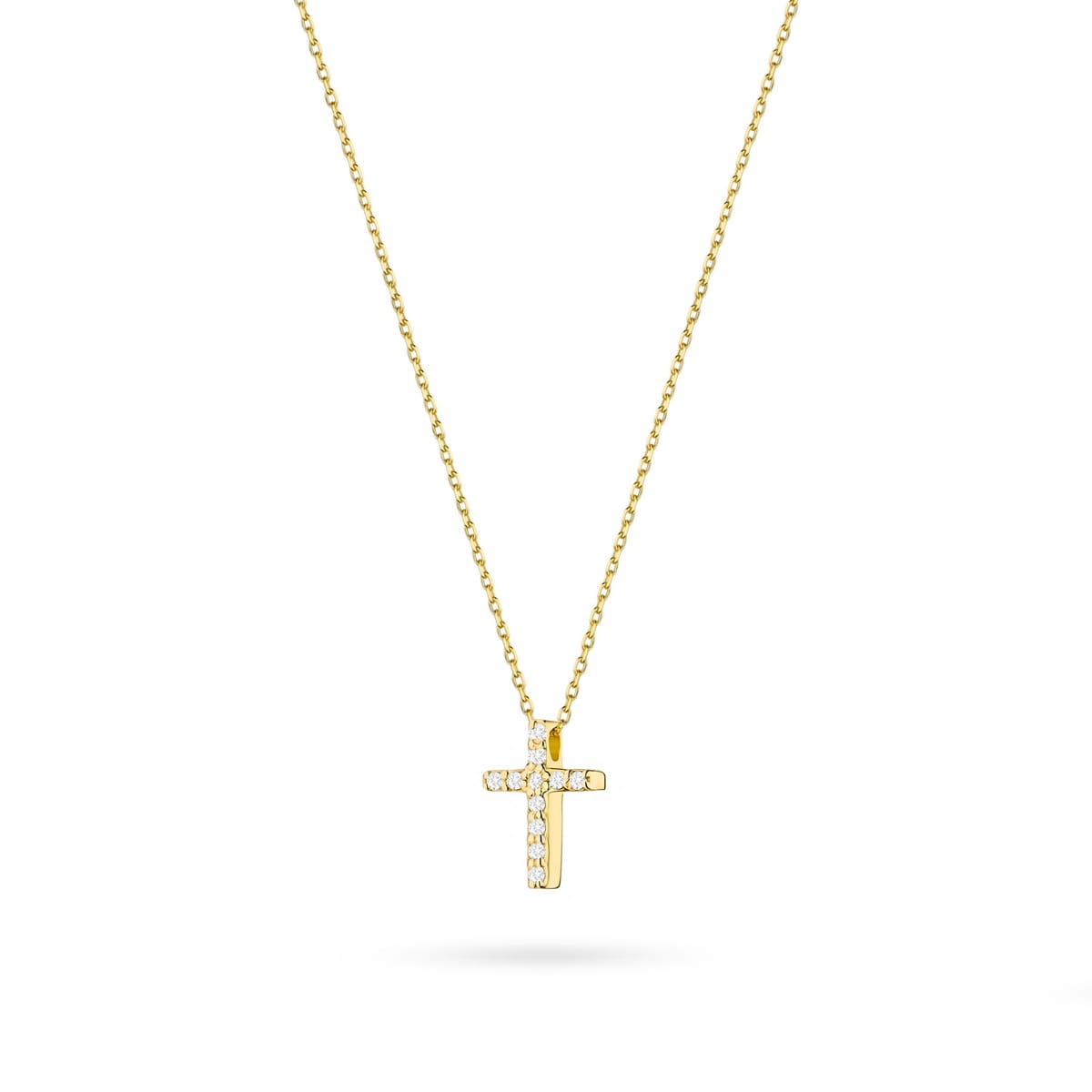Colier Aur 14K cu Diamante Naturale 0.06 ct (Varianta: Galben)