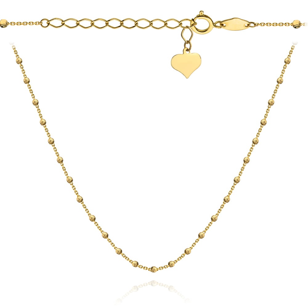 Colier cu Inima si Bilute- Aur 14k (Greutate: 2.84)
