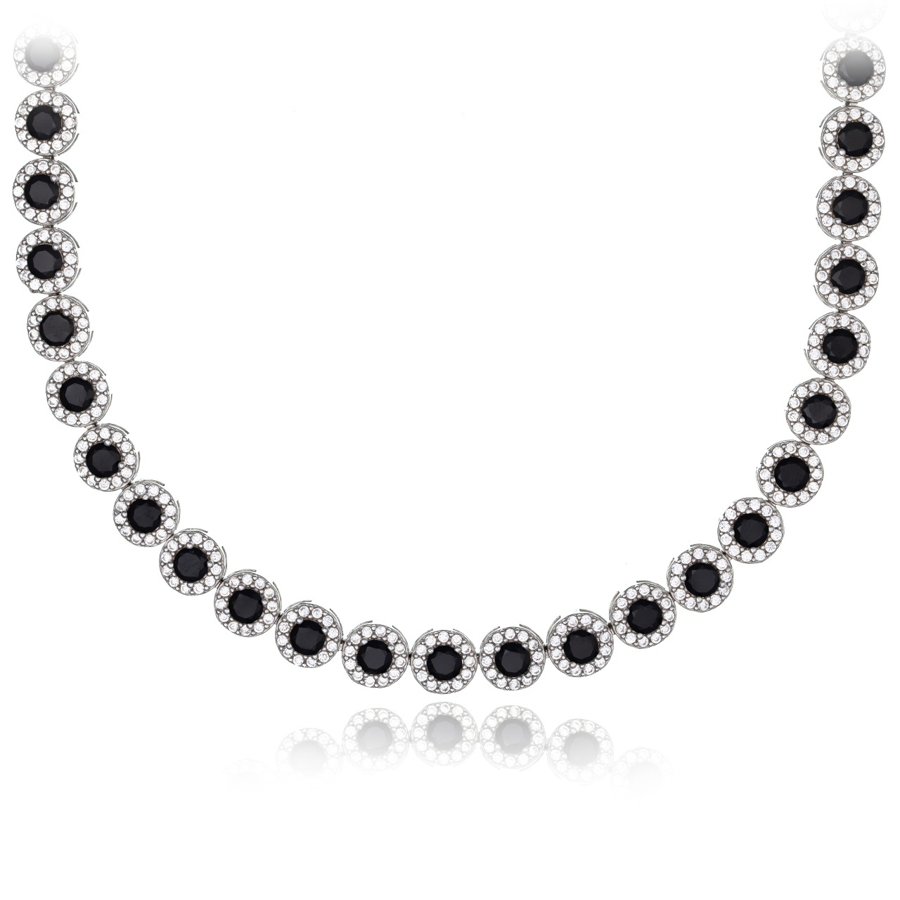 Colier din argint 925 cu cristale Angel Collection - Black Edition