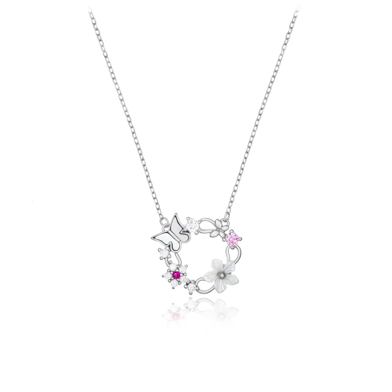 Colier Spring din argint 925 cu cristale si sidef