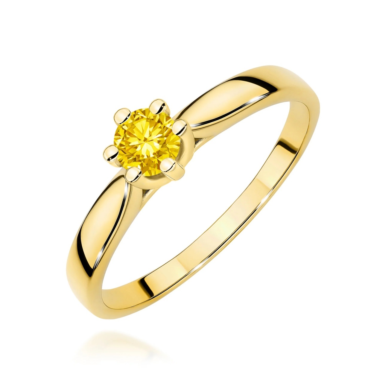 Inel Aur 14K cu Diamant Galben de Laborator 0.30 ct (Varianta: Roz)
