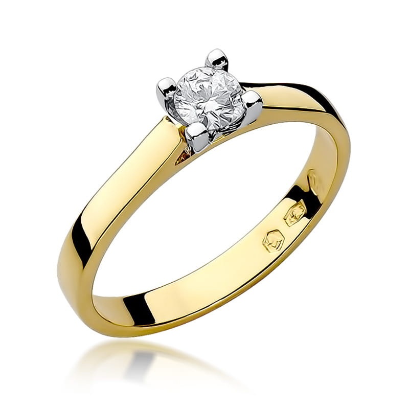 Inel Aur 14K cu Diamant Natural 0.20 ct (Varianta: Galben)