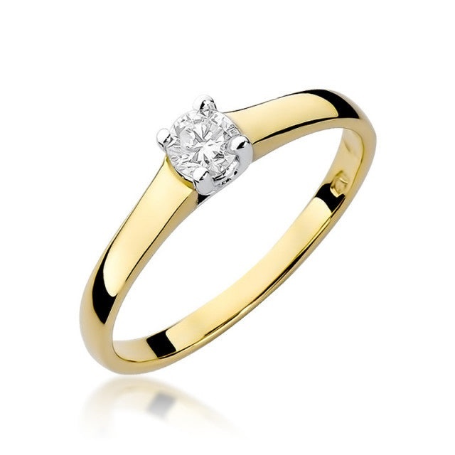 Inel Aur 14K cu Diamant Natural 0.20 ct (Varianta: Galben)