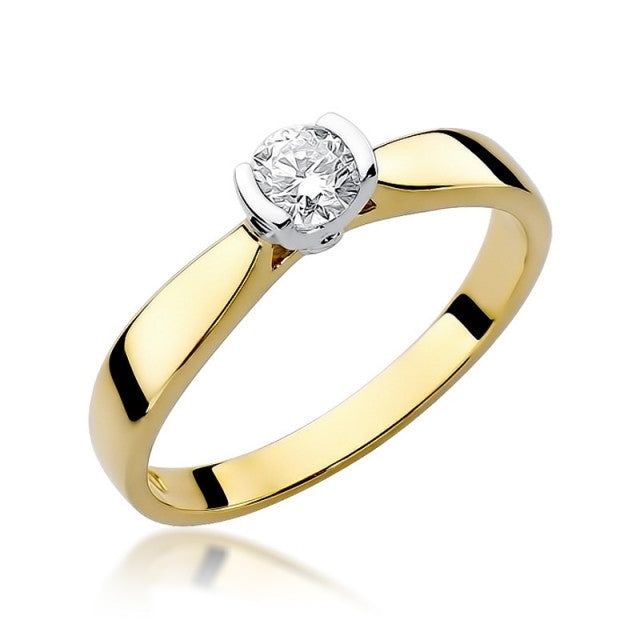 Inel Aur 14K cu Diamant Natural 0.25 ct (Varianta: Galben)