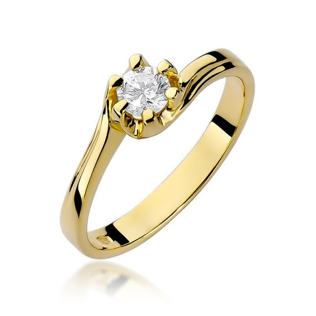 Inel Aur 14K cu Diamant Natural 0.30 ct (Varianta: Galben)