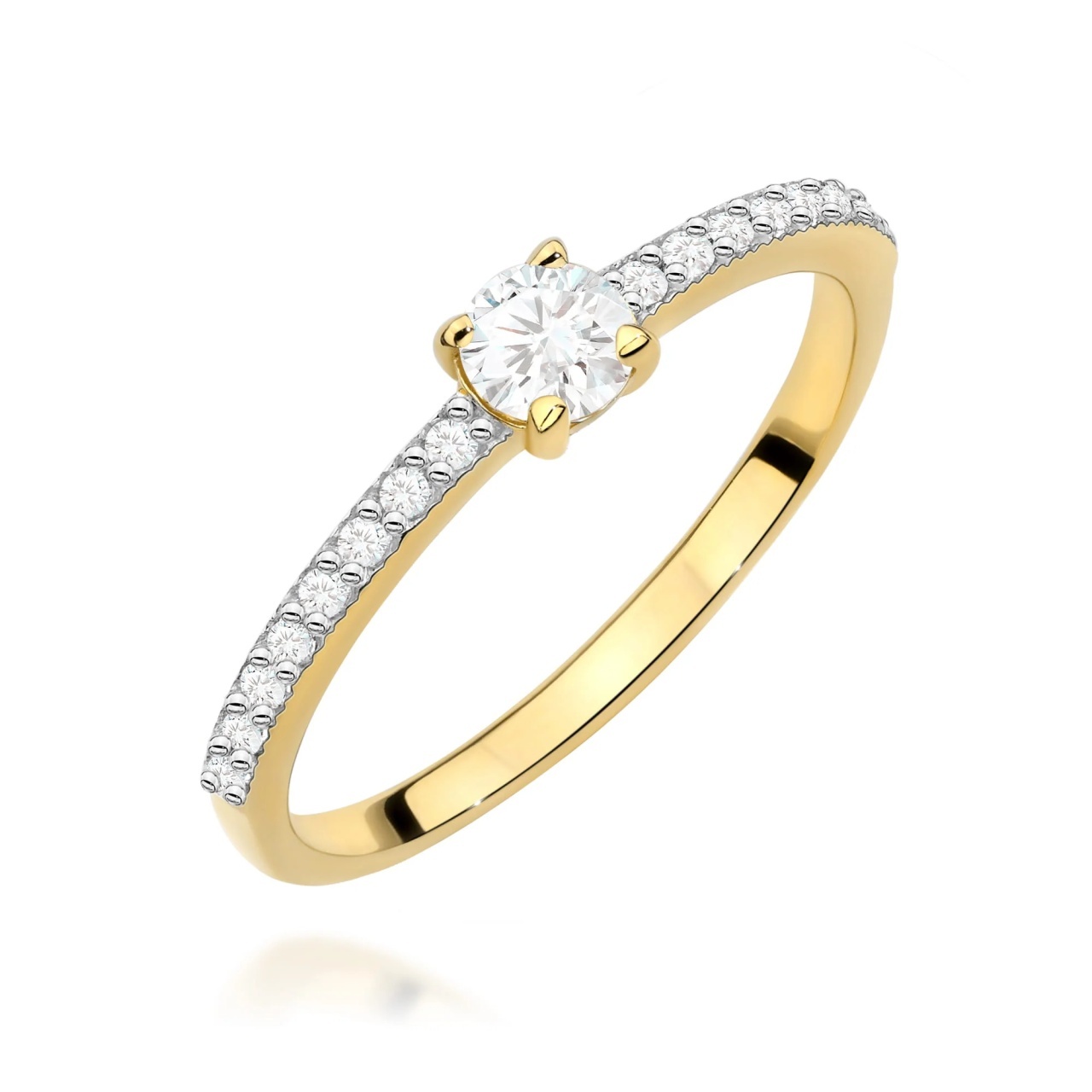 Inel Aur 14K cu Diamante de Laborator 0.39 ct (Varianta: Galben)