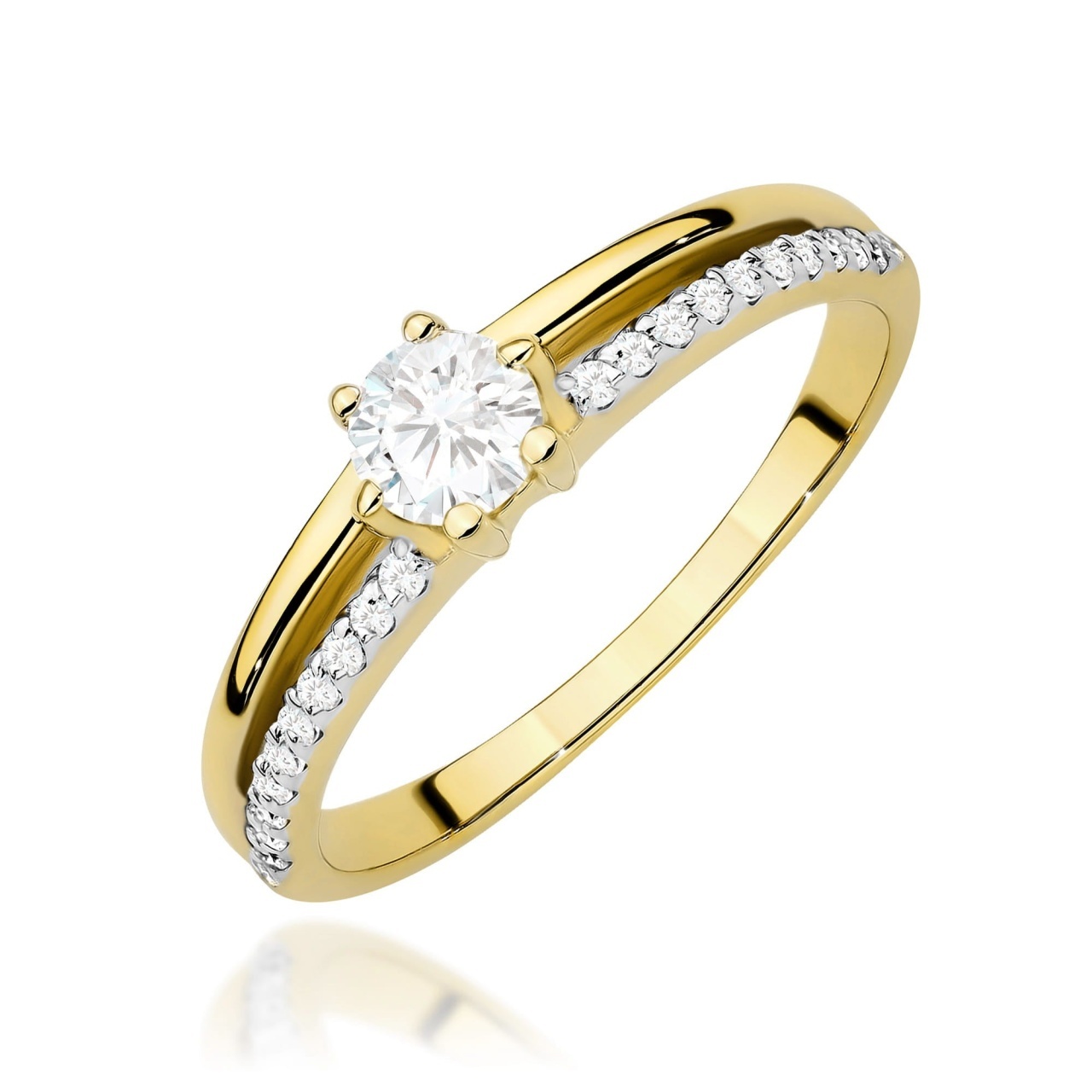 Inel Aur 14K cu Diamante de Laborator 0.40 ct (Varianta: Galben)