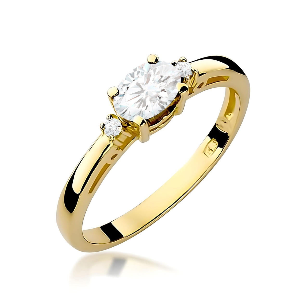 Inel Aur 14K cu Diamante de Laborator 0.43 ct (Varianta: Galben)