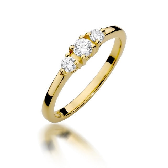 Inel Aur 14K cu Diamante Naturale 0.33 ct (Varianta: Galben)