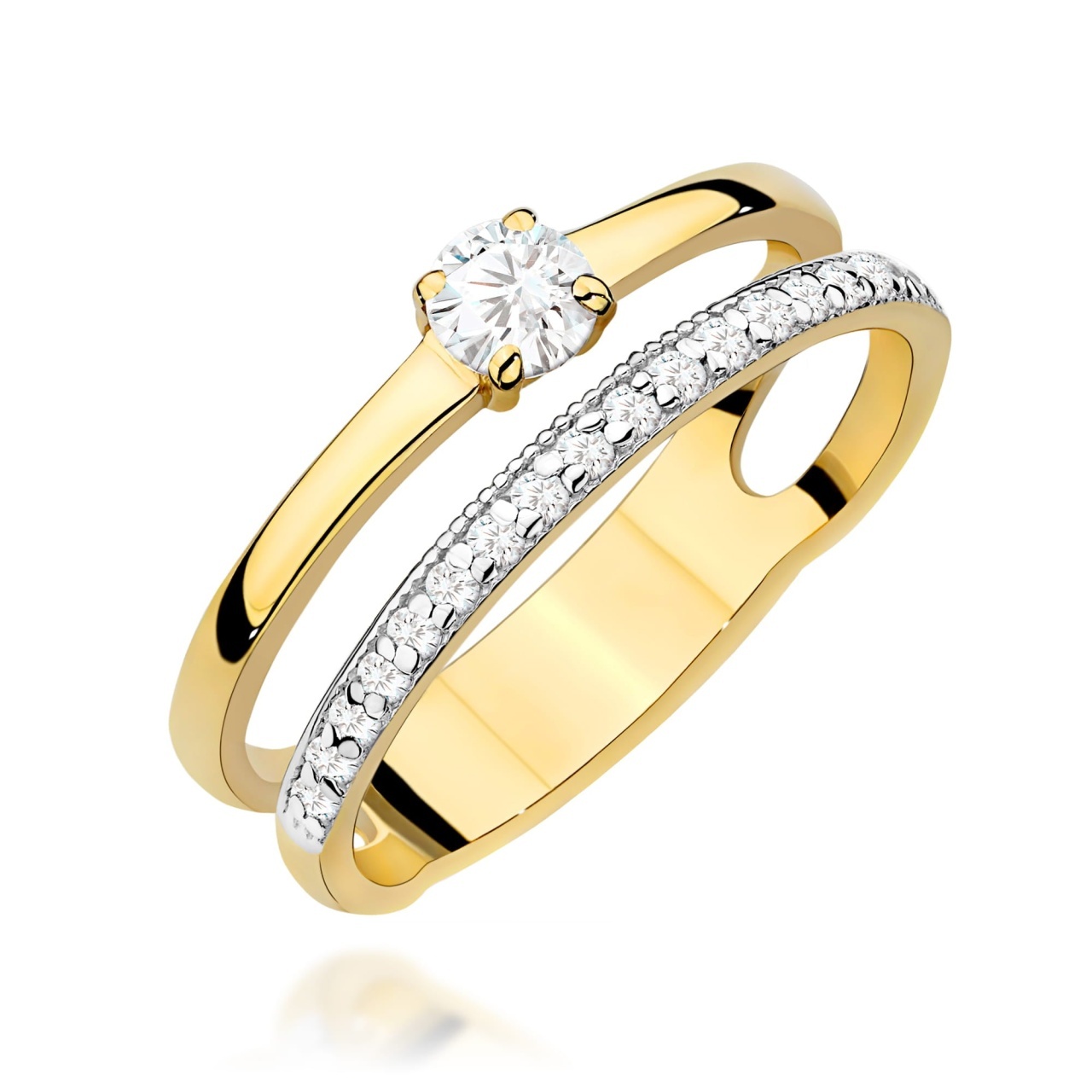 Inel Aur 14K cu Diamante Naturale 0.40 ct (Varianta: Alb)