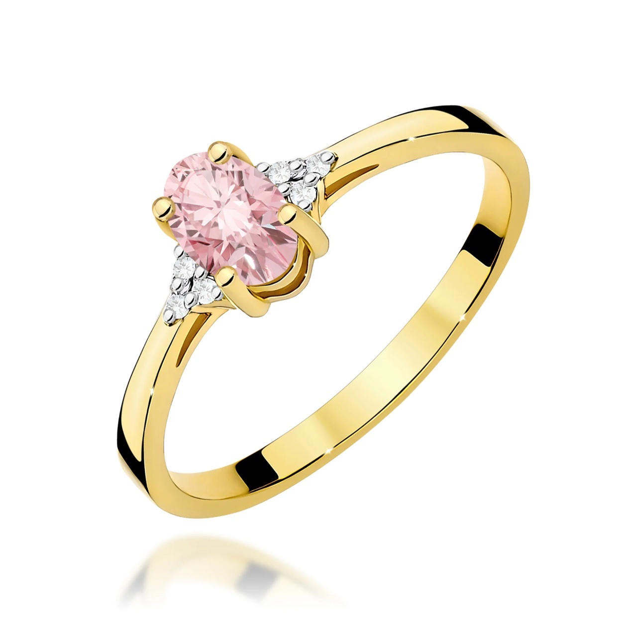 Inel Aur 14K cu Diamante Roz de Laborator 0.65 ct (Varianta: Galben)