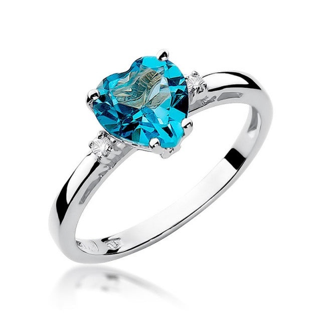 Inel Aur 14K cu Topaz Swiss 1.20 ct si Diamante Naturale 0.03 ct (Varianta: Galben)
