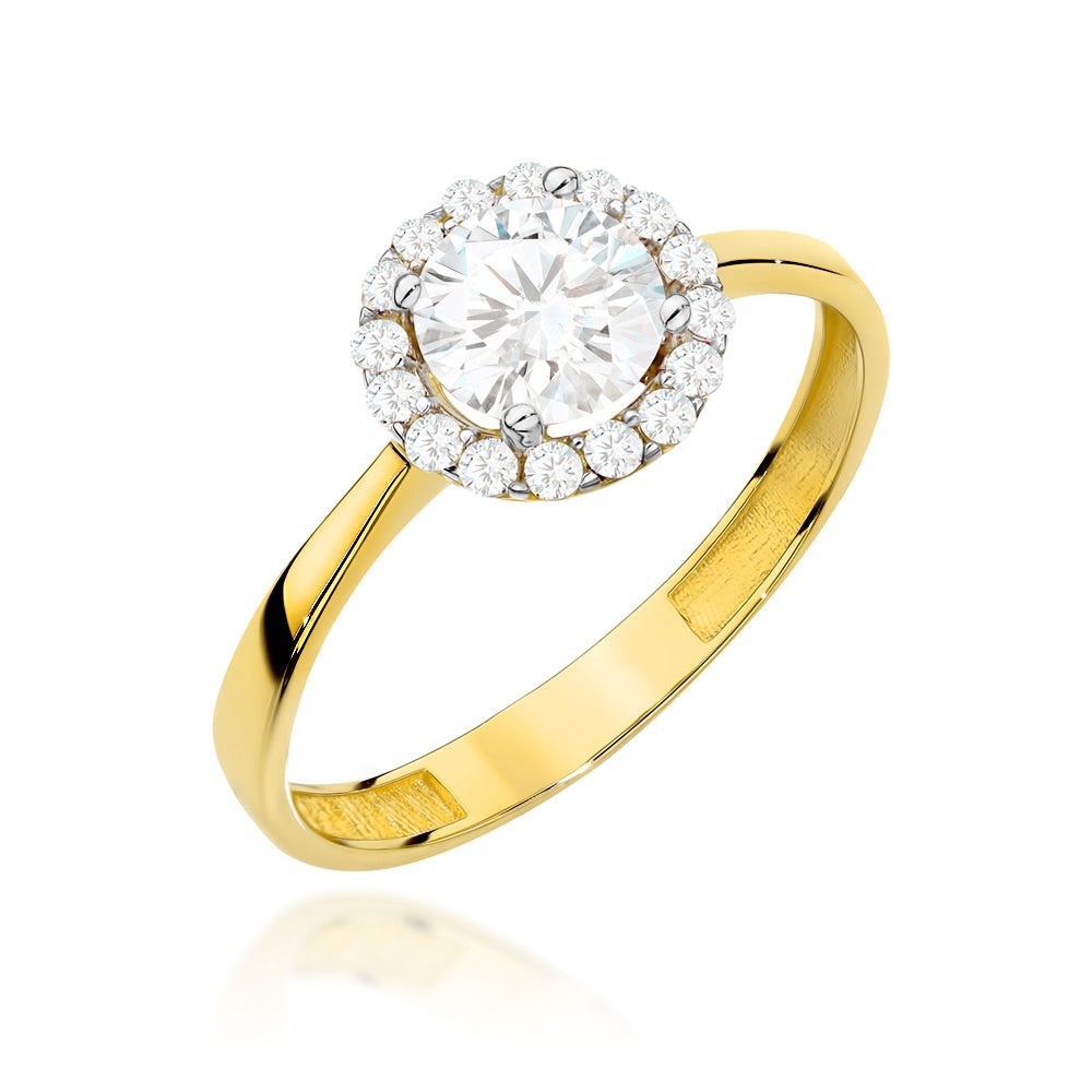 Inel Aur 14K cu Zirconiu Central și Design Delicat (Greutate: 1.59, Măsură: 12)