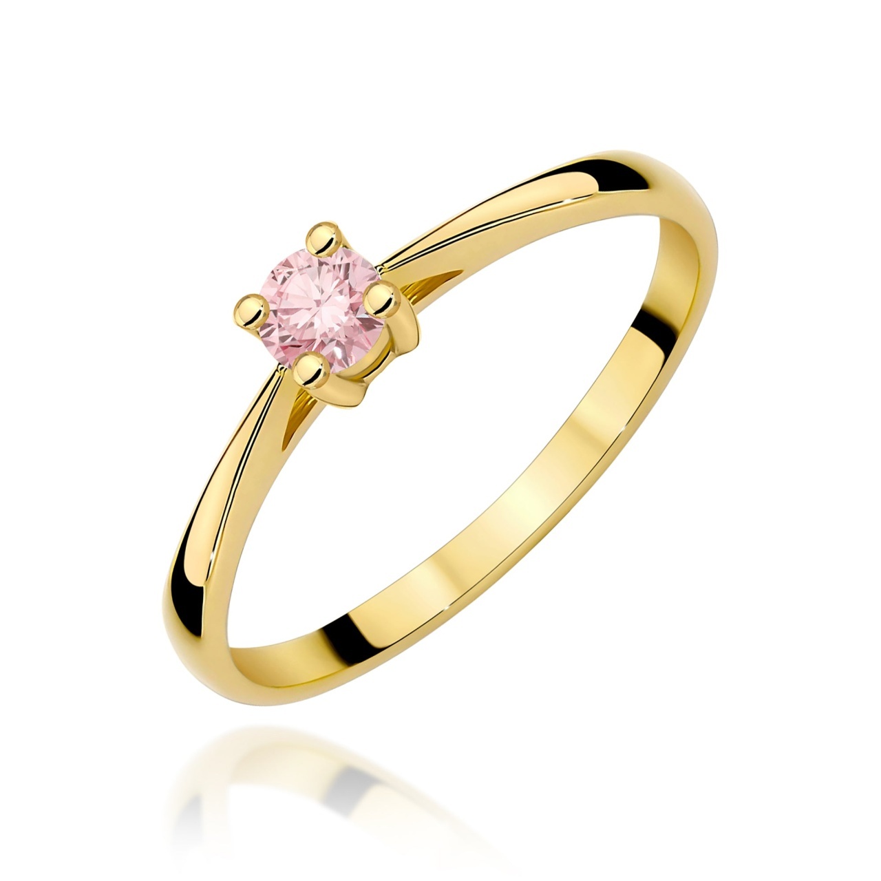 Inel Aur 9K cu Diamant de Laborator 0.15 ct (Varianta: Galben)