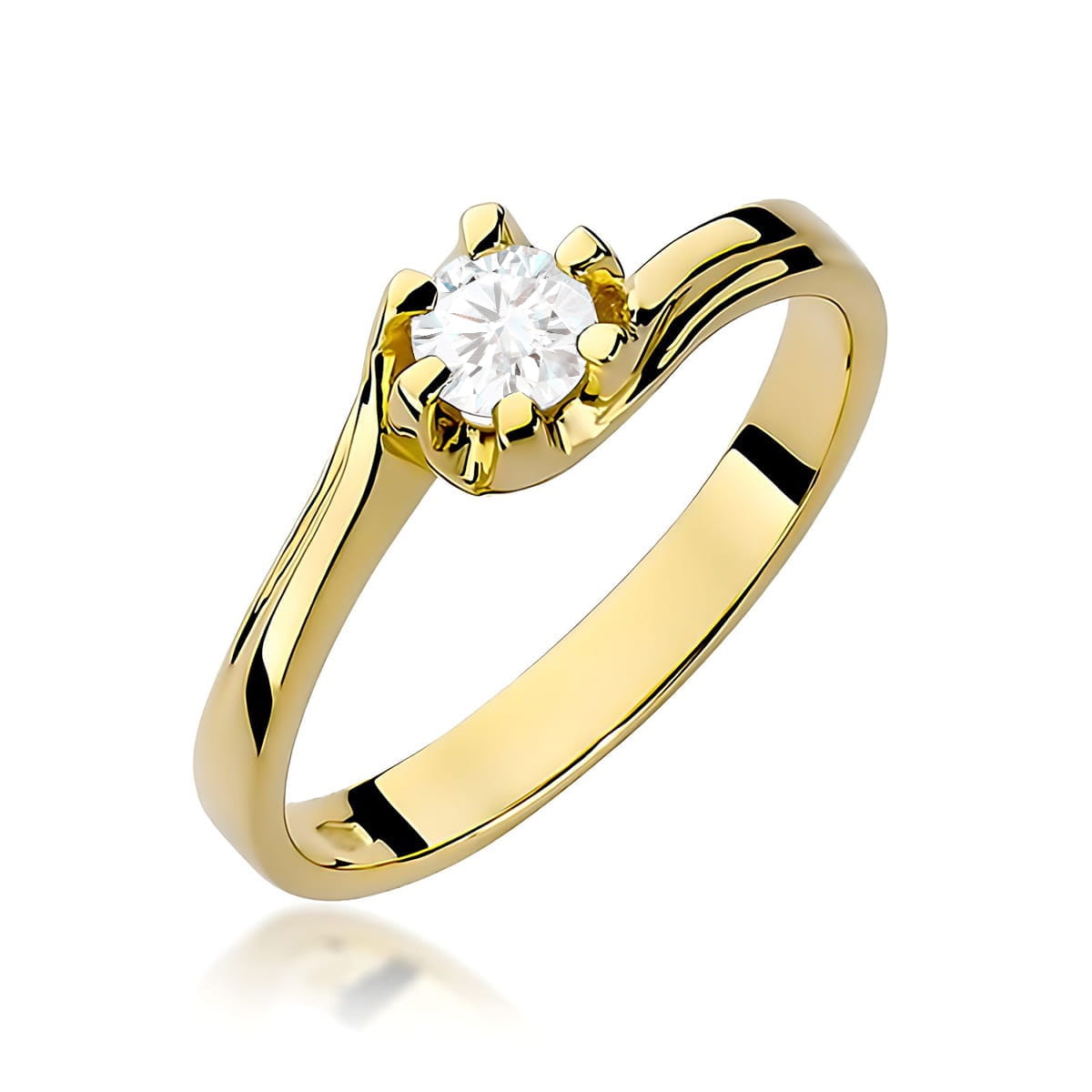 Inel Aur 9K cu Diamant de Laborator 0.30 ct (Varianta: Galben)