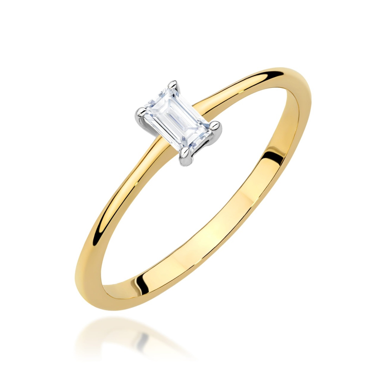 Inel Aur 9K cu Diamant Natural 0.15 ct (Varianta: Galben)