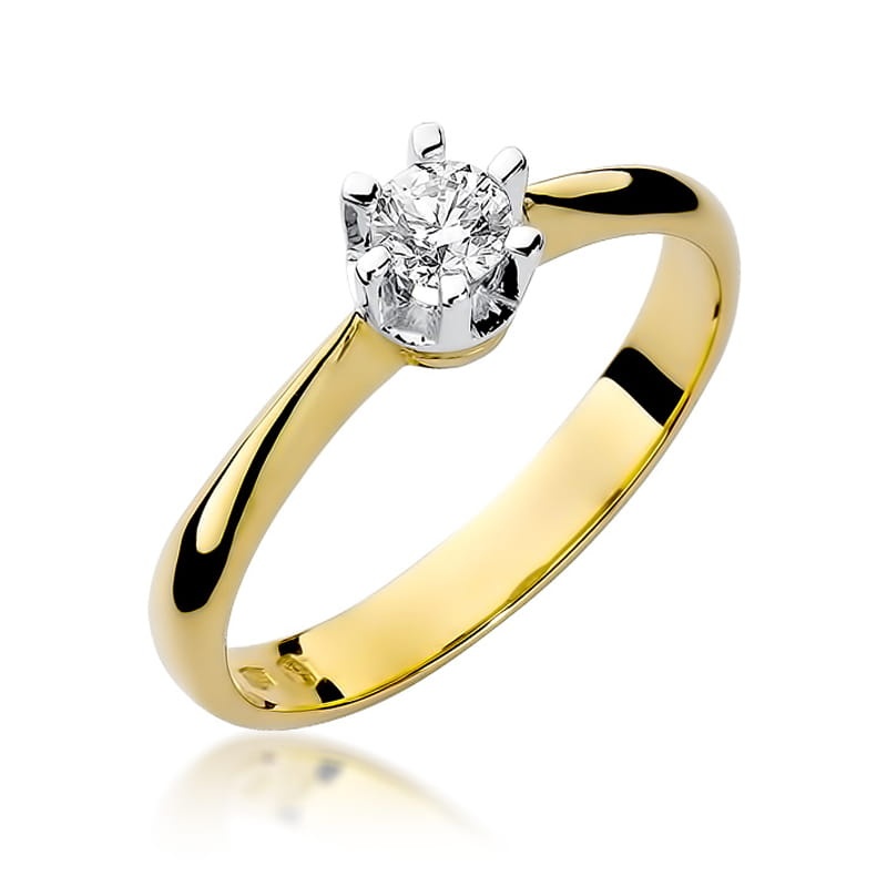 Inel Aur 9K cu Diamant Natural 0.23 ct (Varianta: Galben)