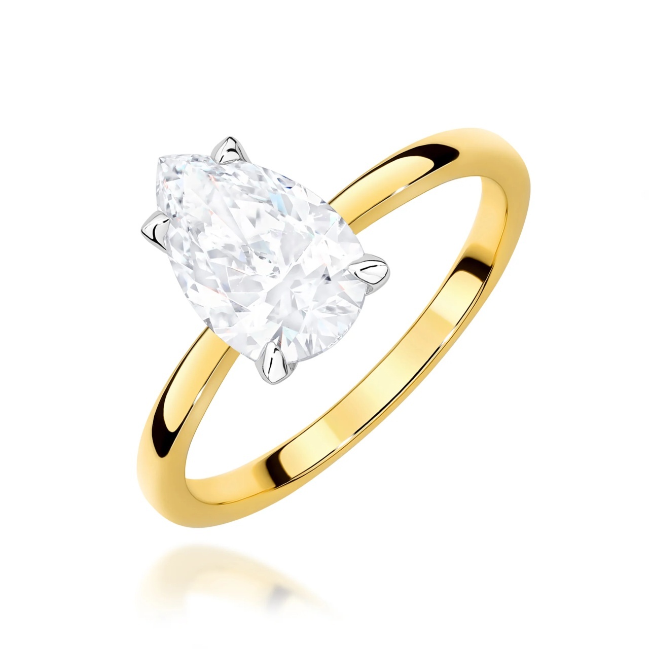 Inel Aur 9K cu Diamant Natural 1.00 ct (Varianta: Alb)