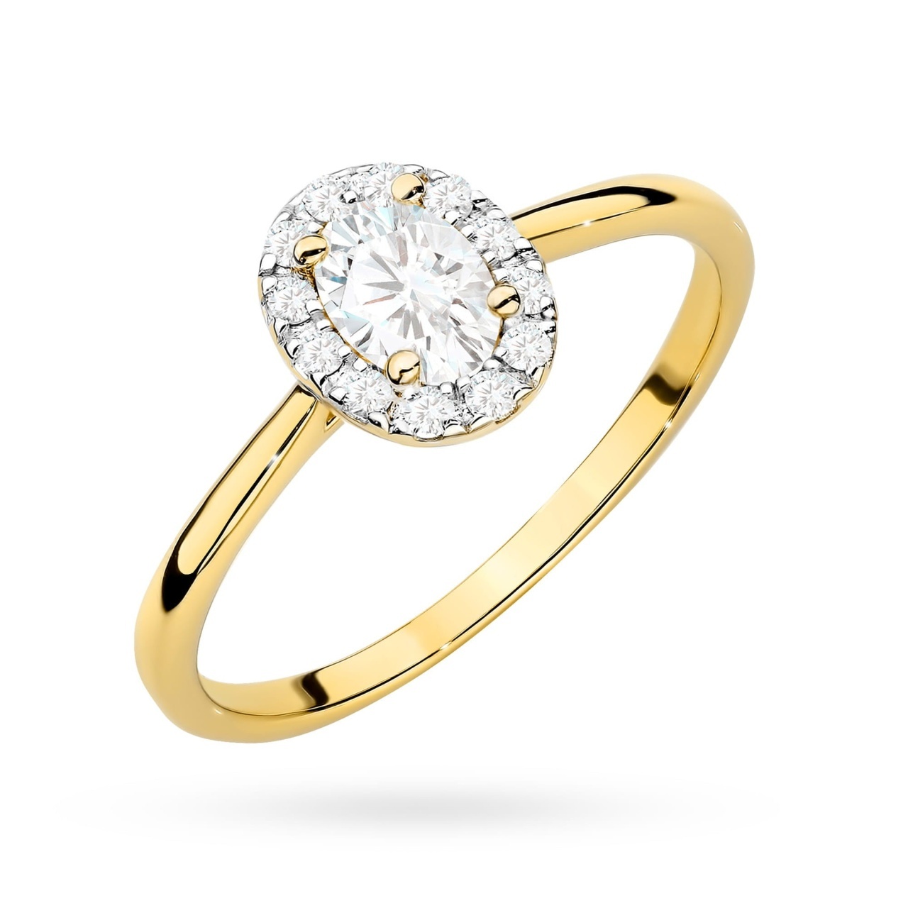 Inel Aur 9K cu Diamante de Laborator 0.40 ct (Varianta: Alb)
